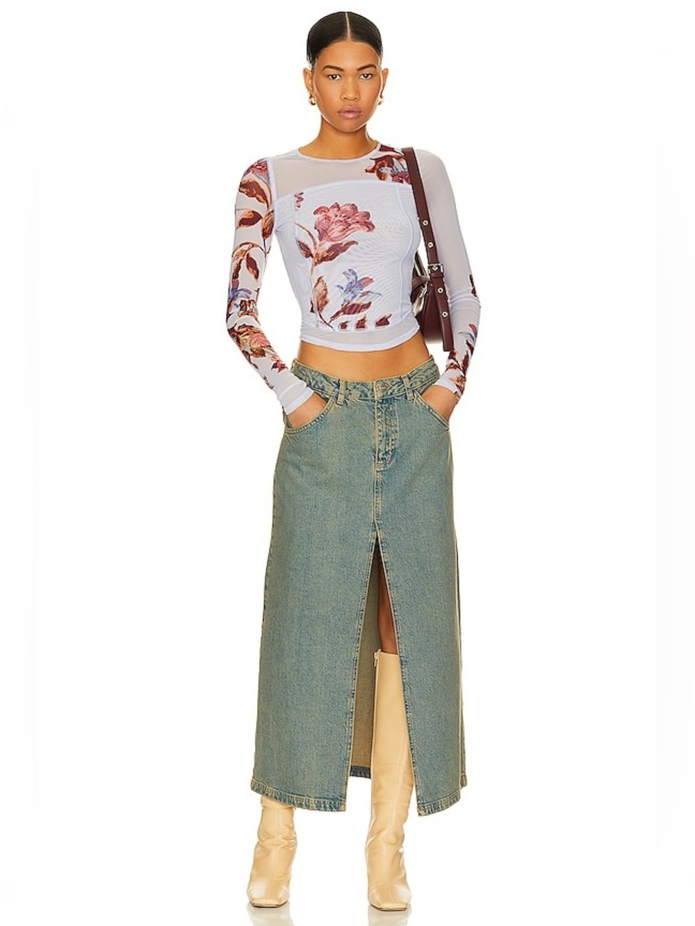 Free People Betty's Garden Top in Blue Combo - Size S - Picture 5 of 7